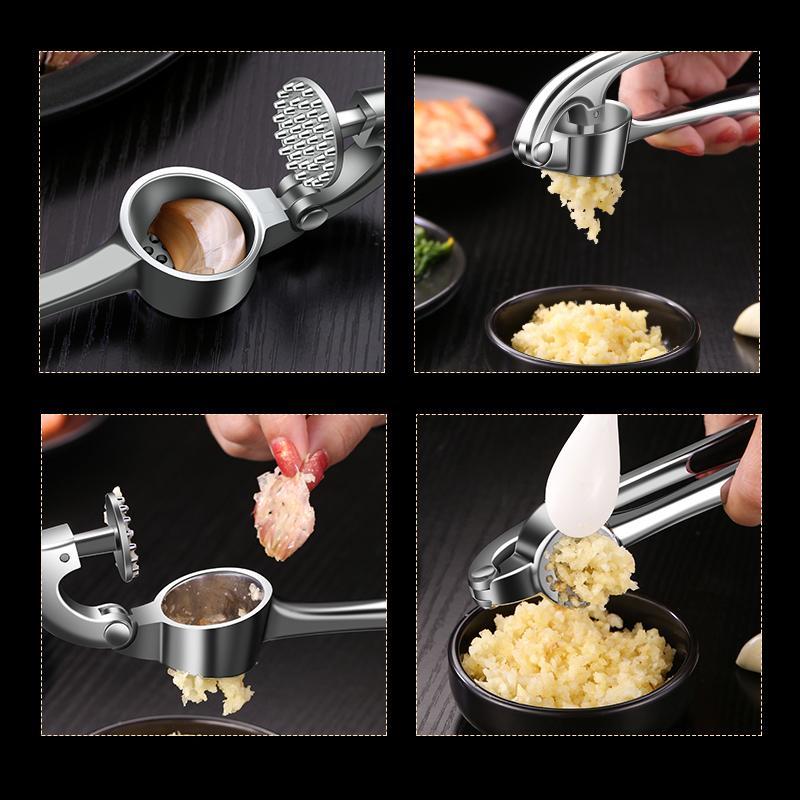No Need to Remove Garlic Peel - Premium Garlic Press with Soft Easy-Squeeze Ergonomic Handle