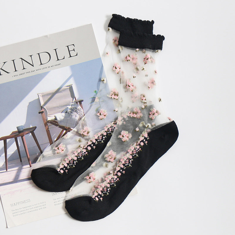 Lilyrhyme™ Flower Story, Ultra-Thin Breathable Crystal Socks