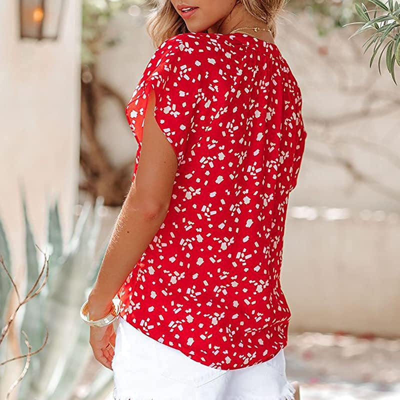 V -neck printing female shirt