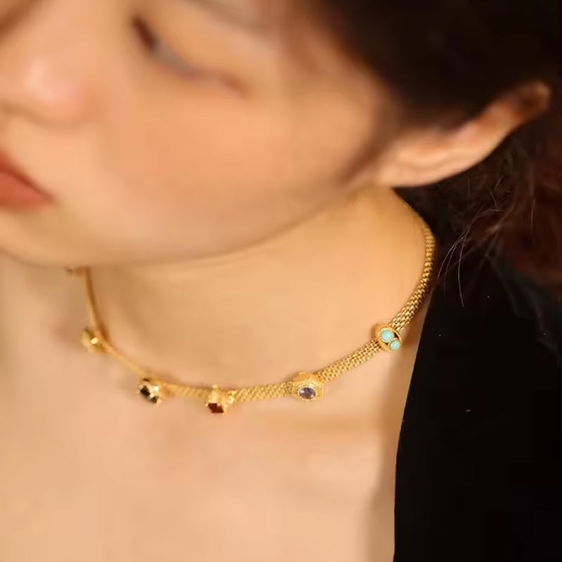 Vintage Colored Zircon Necklace