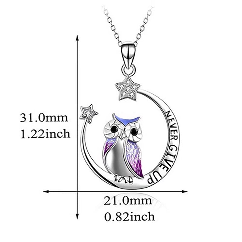 Owl Necklace Moon Star Necklace