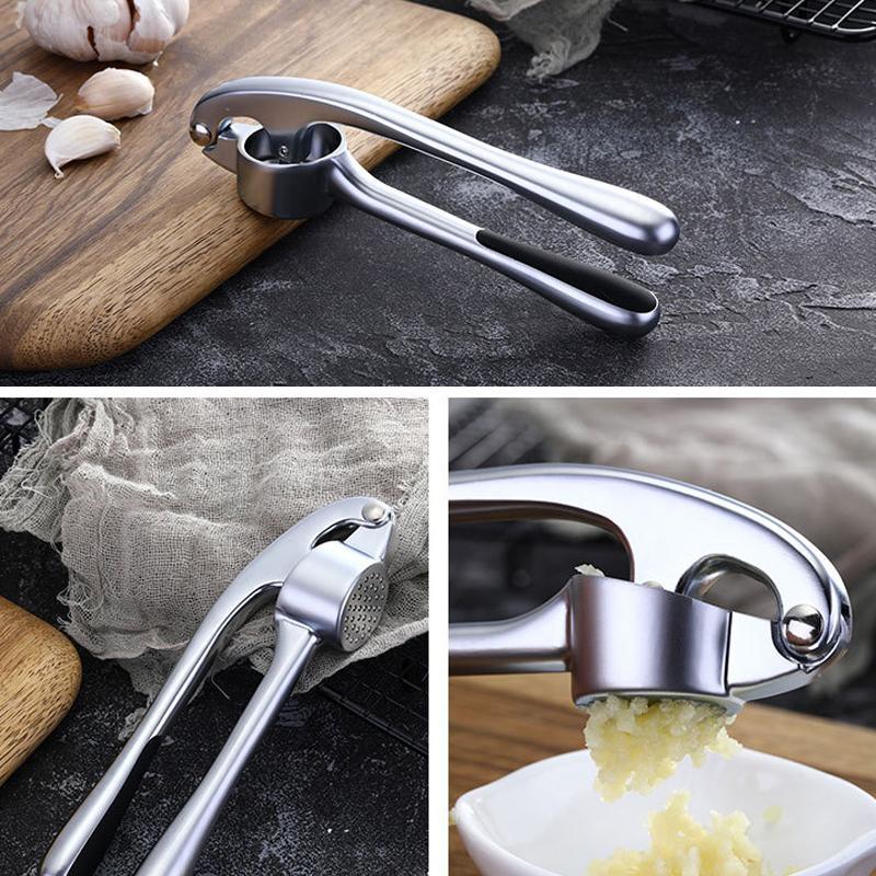 No Need to Remove Garlic Peel - Premium Garlic Press with Soft Easy-Squeeze Ergonomic Handle