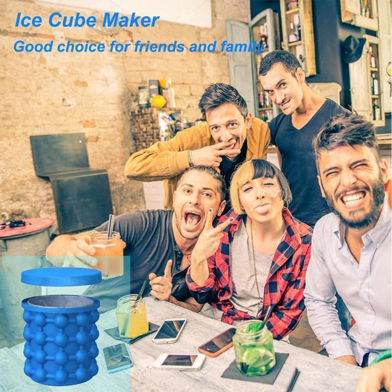 2-IN-1 Silicone Ice Bucket and Ice Cube Mold