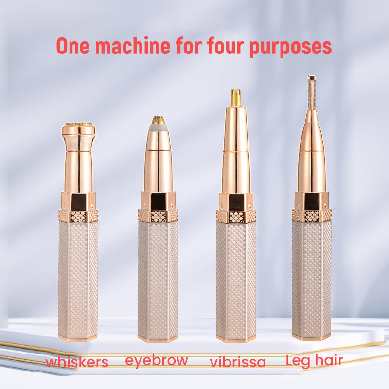 4 In 1 Facial Electric Shaver For Women, Full Body Epilator Rechargeable Eyebrow Nose Bikini Hair Trimmer