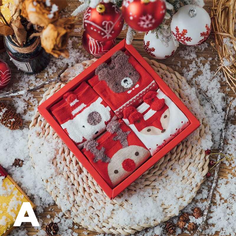 Christmas-themed Socks Gift Box (4 Pairs)