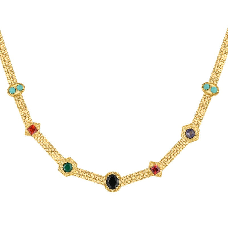 Vintage Colored Zircon Necklace